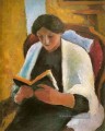 Lesende Frau im roten Sessel Lesende Frauimroten Sessel August Macke